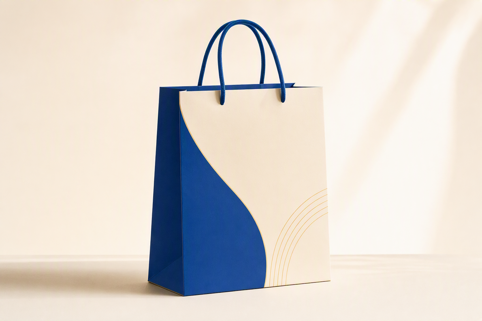 Paper bag construction and hand-off presentation